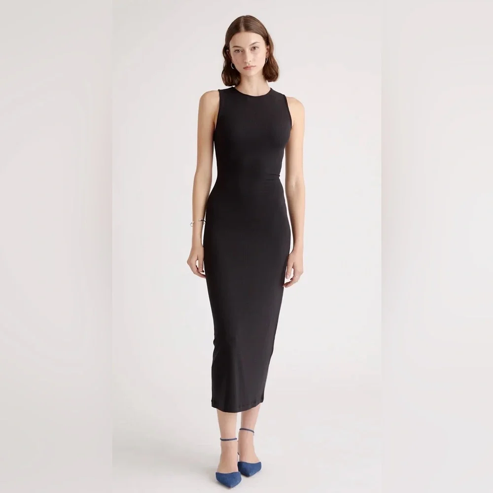 Quince Tencel Rib Knit Tank Midi Dress XS NWT - Picture 8 of 8